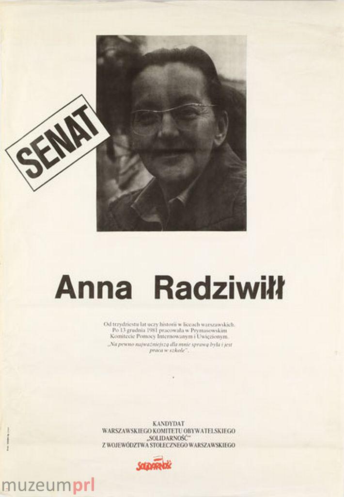 wizerunek  „Senat – Anna Radziwiłł” – plakat wyborczy
